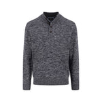 Fynch-Hatton - Mens Knitwear - Buttoned Troyer, Twisted Mouline - Charcoal 998 - Wildvine Clothing, Spalding, Lincolnshire