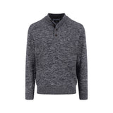 Fynch-Hatton - Mens Knitwear - Buttoned Troyer, Twisted Mouline - Charcoal 998 - Wildvine Clothing, Spalding, Lincolnshire