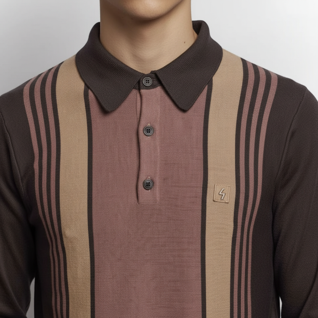 Gabicci Vintage - Mens Searle Knitted Polo - Charcoal - V57GM00 - Wildvine Clothing, Spalding, Lincolnshire
