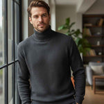 Fynch-Hatton - Mens Knitwear - Rollneck, Structure - Charcoal 998 - Wildvine Clothing, Spalding, Lincolnshire