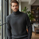 Fynch-Hatton - Mens Knitwear - Rollneck, Structure - Charcoal 998 - Wildvine Clothing, Spalding, Lincolnshire