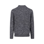 Fynch-Hatton - Mens Knitwear - Buttoned Troyer, Twisted Mouline - Charcoal 998 - Wildvine Clothing, Spalding, Lincolnshire
