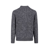 Fynch-Hatton - Mens Knitwear - Buttoned Troyer, Twisted Mouline - Charcoal 998 - Wildvine Clothing, Spalding, Lincolnshire