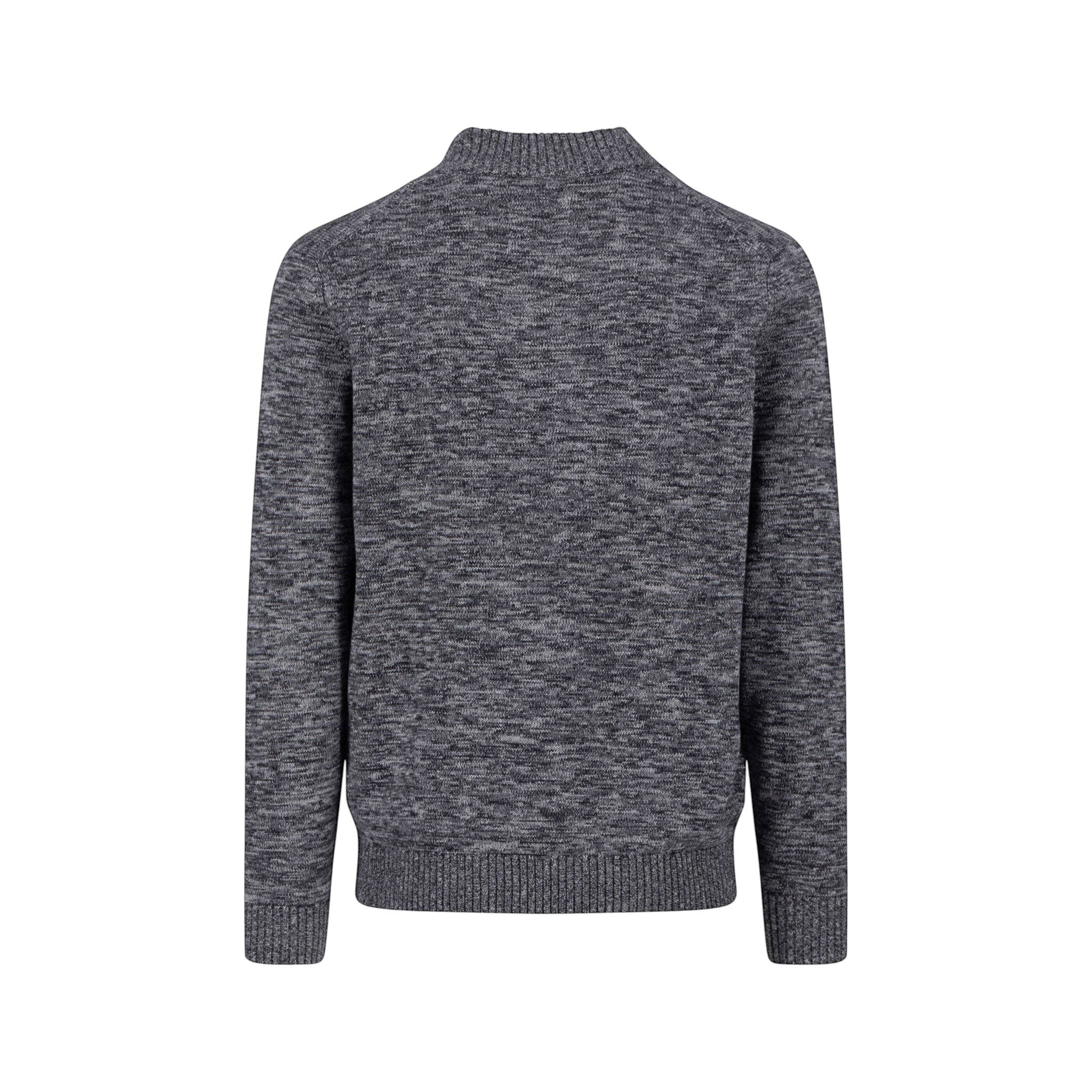 Fynch-Hatton - Mens Knitwear - Buttoned Troyer, Twisted Mouline - Charcoal 998 - Wildvine Clothing, Spalding, Lincolnshire