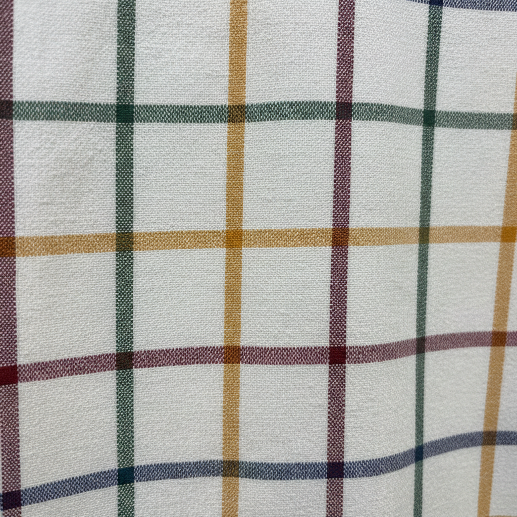 WILDVINE Clothing Co. Gurteen Cumbria long sleeve shirt featuring a multi-coloured check pattern on a white background