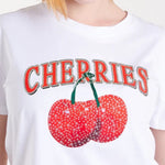 QED - Ladies - 'Cherries' Embellished Print T-Shirt - Wildvine Clothing, Spalding, Lincolnshire