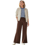 QED London - Ladies - Pintuck Wide Leg Trouser L XL Mocha - Wildvine Clothing, Spalding, Lincolnshire