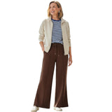 QED London - Ladies - Pintuck Wide Leg Trouser L XL Mocha - Wildvine Clothing, Spalding, Lincolnshire