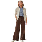 QED London - Ladies - Pintuck Wide Leg Trouser L XL Mocha - Wildvine Clothing, Spalding, Lincolnshire