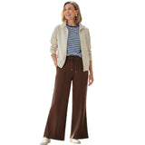 QED London - Ladies - Pintuck Wide Leg Trouser L XL Mocha - Wildvine Clothing, Spalding, Lincolnshire
