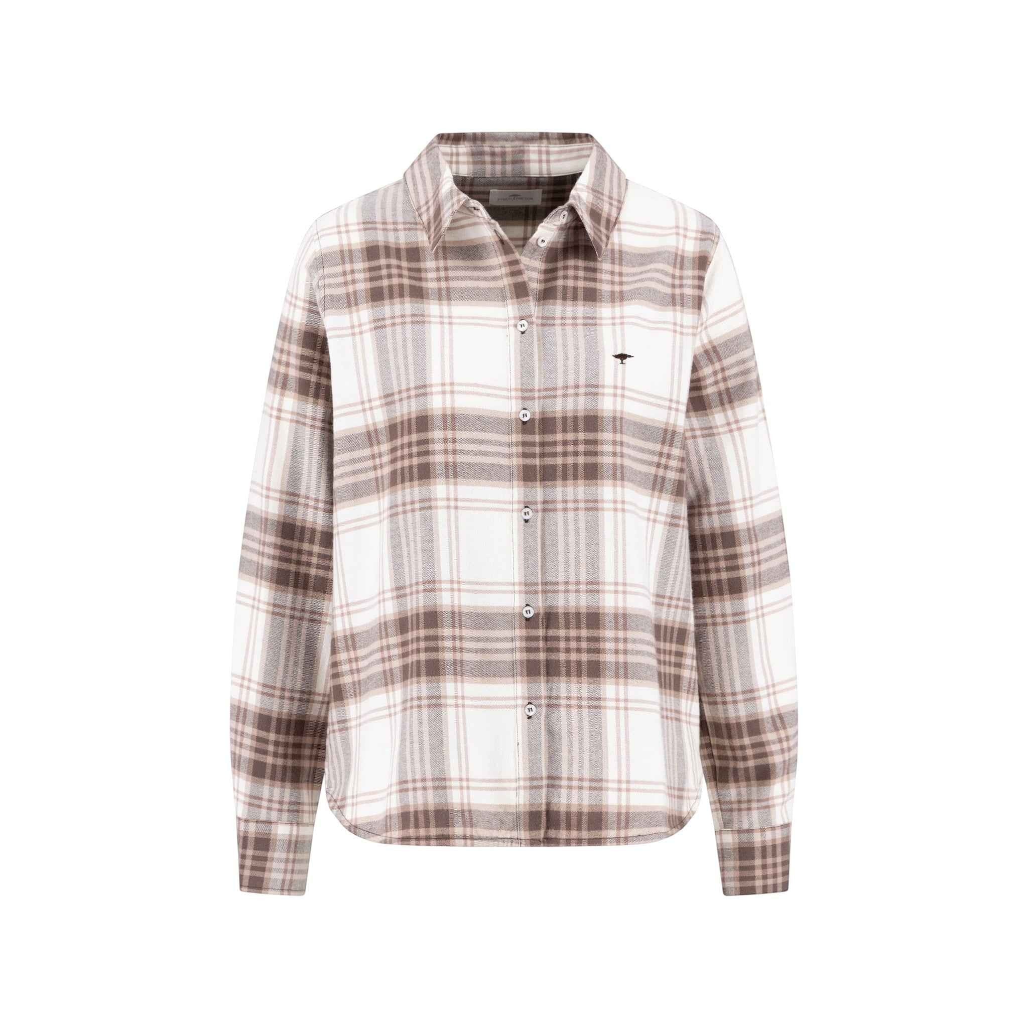 Fynch-Hatton - Ladies Blouse - CL Flannel Check - Chocolate 892 - Wildvine Clothing, Spalding, Lincolnshire