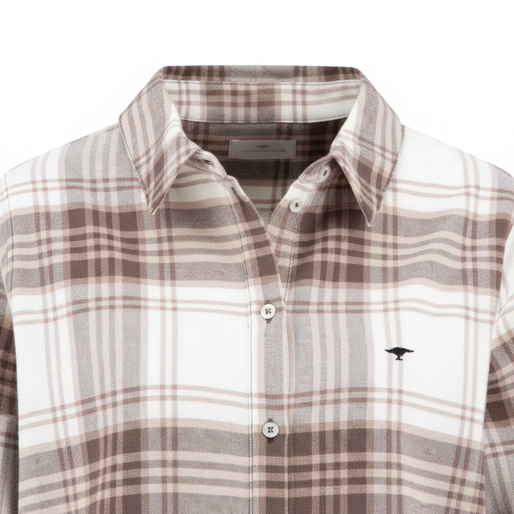 Fynch-Hatton - Ladies Blouse - CL Flannel Check - Chocolate 892 - Wildvine Clothing, Spalding, Lincolnshire