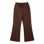 QED London - Ladies - Pintuck Wide Leg Trouser S M Mocha - Wildvine Clothing, Spalding, Lincolnshire