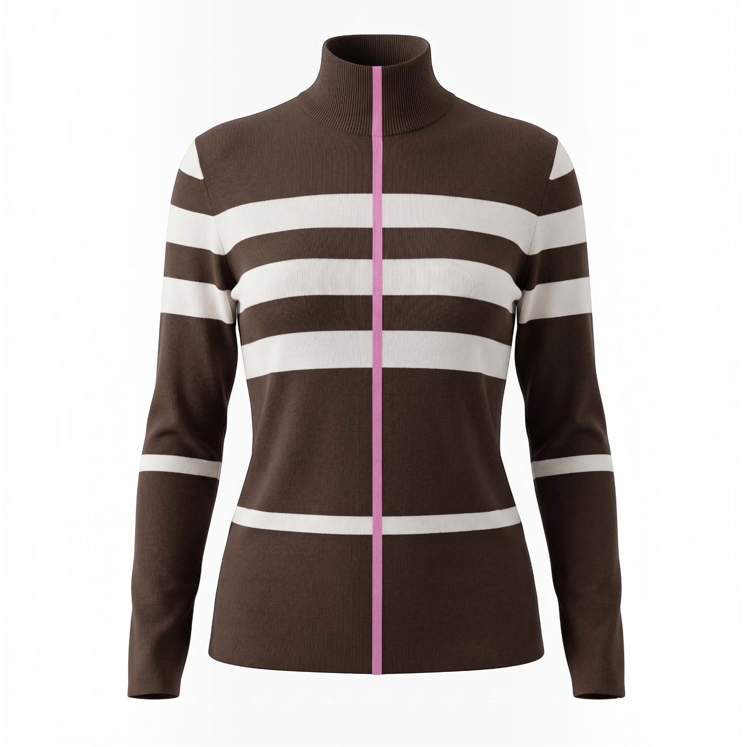 Alice Collins - Karlie Stripe Pullover - Chocolate Chip/W.White - 037A003 - Wildvine Clothing, Spalding, Lincolnshire