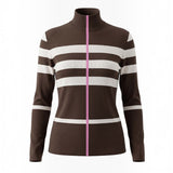 Alice Collins - Karlie Stripe Pullover - Chocolate Chip/W.White - 037A003 - Wildvine Clothing, Spalding, Lincolnshire