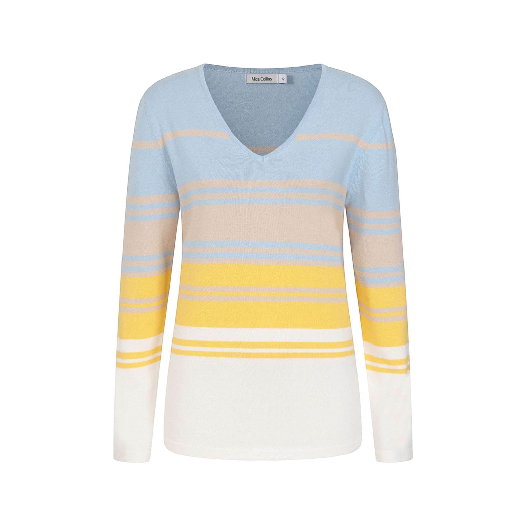 Alice Collins - Constance Pullover - Sky/Beige/Butter - Wildvine Clothing, Spalding, Lincolnshire