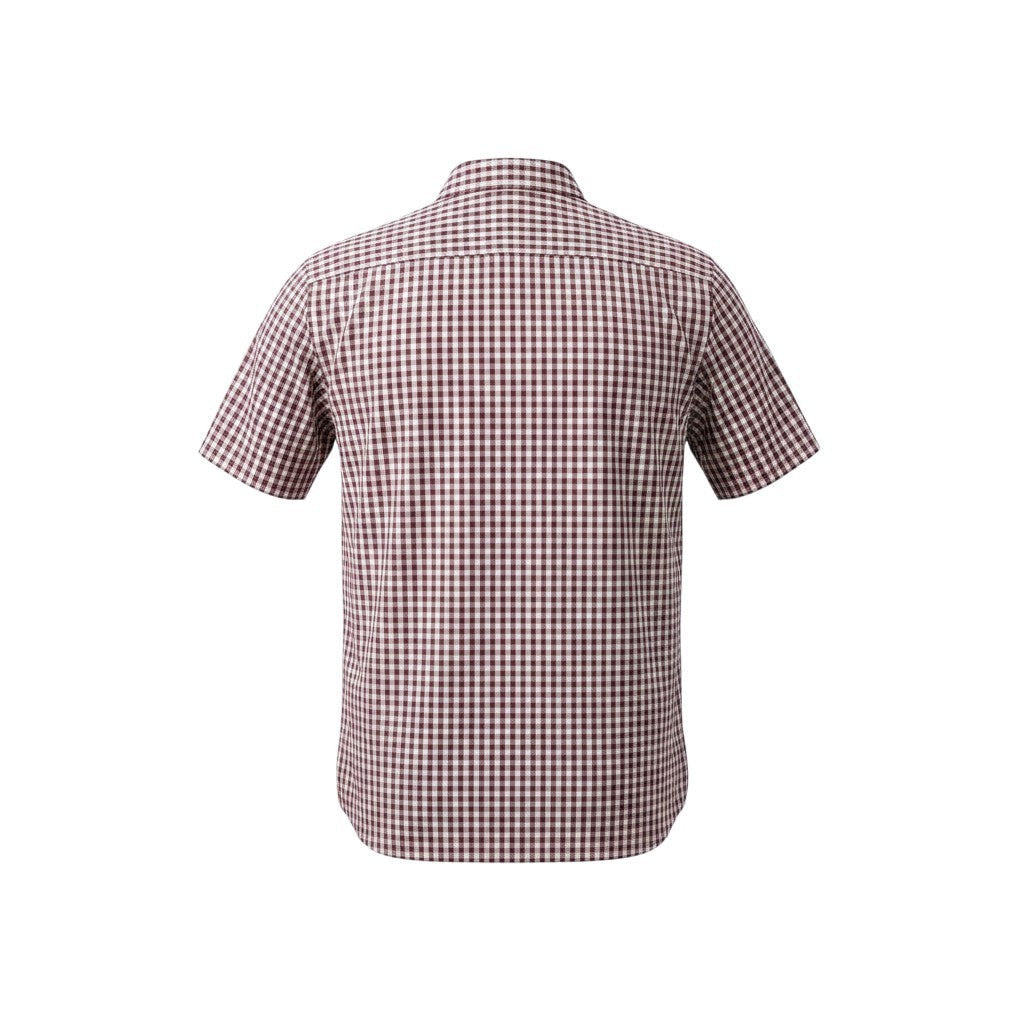 Gurteen - Mens - 100% Cotton - Seville - Modern Fit / Short Sleeved - Cranberry Check - 51023 660 - Wildvine Clothing, Spalding, Lincolnshire