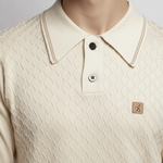 Gabicci Vintage - Mens Cambridge Argyle Knit Polo - Cream - V57GM05 - Wildvine Clothing, Spalding, Lincolnshire