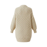 Wild Flower - Ladies - Thick Cable Knit Pockets Cardigan - Cream - Wildvine Clothing, Spalding, Lincolnshire
