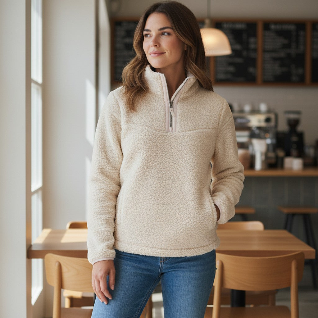 Lighthouse - Ladies Bay Fleece - Cream - Wildvine Clothing, Spalding, Lincolnshire