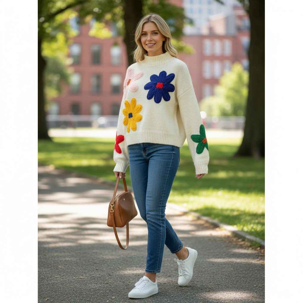 Alice Collins - Ladies Abbie Pullover - Winter White - Wildvine Clothing, Spalding, Lincolnshire