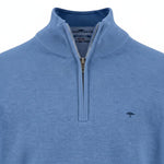 Fynch-Hatton - Mens Knitwear - Troyer-Zip, Superfine - Crystal Blue - Wildvine Clothing, Spalding, Lincolnshire