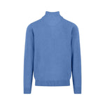 Fynch-Hatton - Mens Knitwear - Troyer-Zip, Superfine - Crystal Blue - Wildvine Clothing, Spalding, Lincolnshire