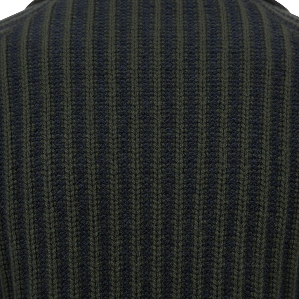 Fynch-Hatton - Mens Knitwear - 2-Tone Ribbed Zip Cardigan - Cypress - 1609618 749 - Wildvine Clothing, Spalding, Lincolnshire