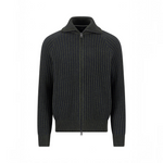 Fynch-Hatton - Mens Knitwear - 2-Tone Ribbed Zip Cardigan - Cypress - 1609618 749 - Wildvine Clothing, Spalding, Lincolnshire