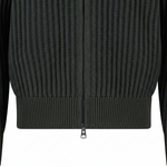 Fynch-Hatton - Mens Knitwear - 2-Tone Ribbed Zip Cardigan - Cypress - 1609618 749 - Wildvine Clothing, Spalding, Lincolnshire