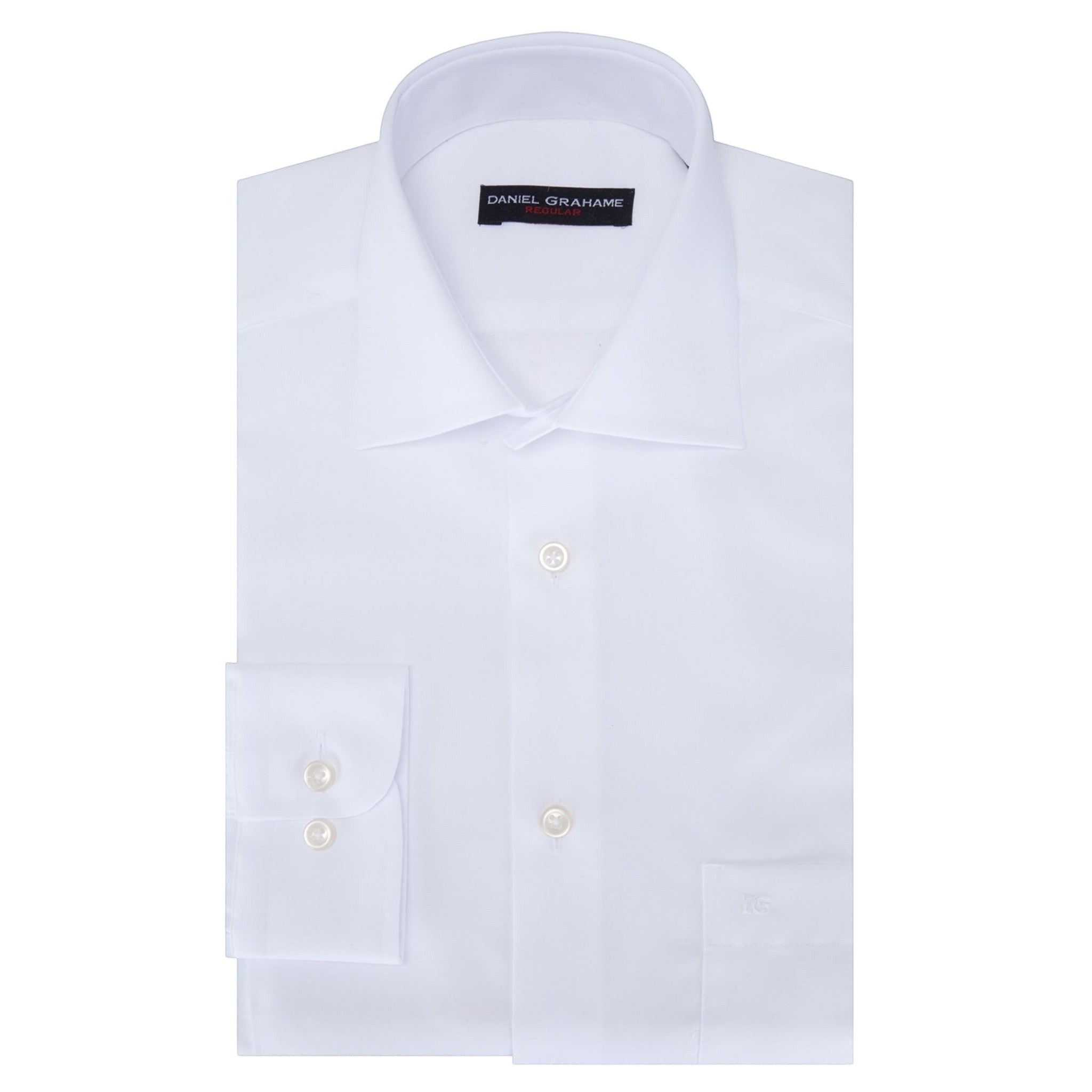 Daniel Graham Mens - Regular Long Sleeve Formal Shirt - White - Wildvine Clothing, Spalding, Lincolnshire