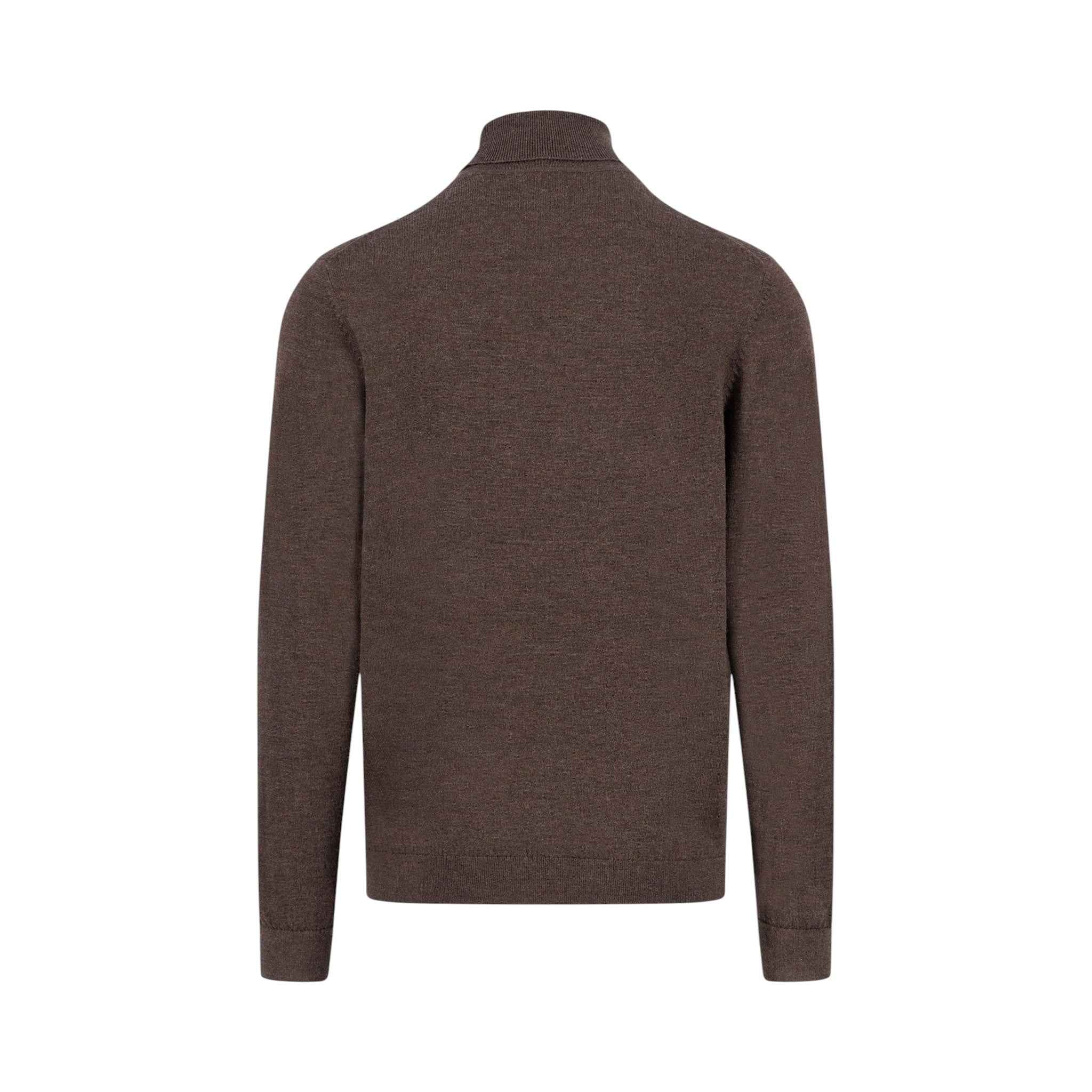 Fynch-Hatton - Mens Knitwear - Rollneck, Merino - Dark Chocolate 861 - Wildvine Clothing, Spalding, Lincolnshire