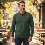 Fynch-Hatton - Mens Knitwear - Polo Longsleeve, Premium Cotton - Dark Ivy 737 - Wildvine Clothing, Spalding, Lincolnshire