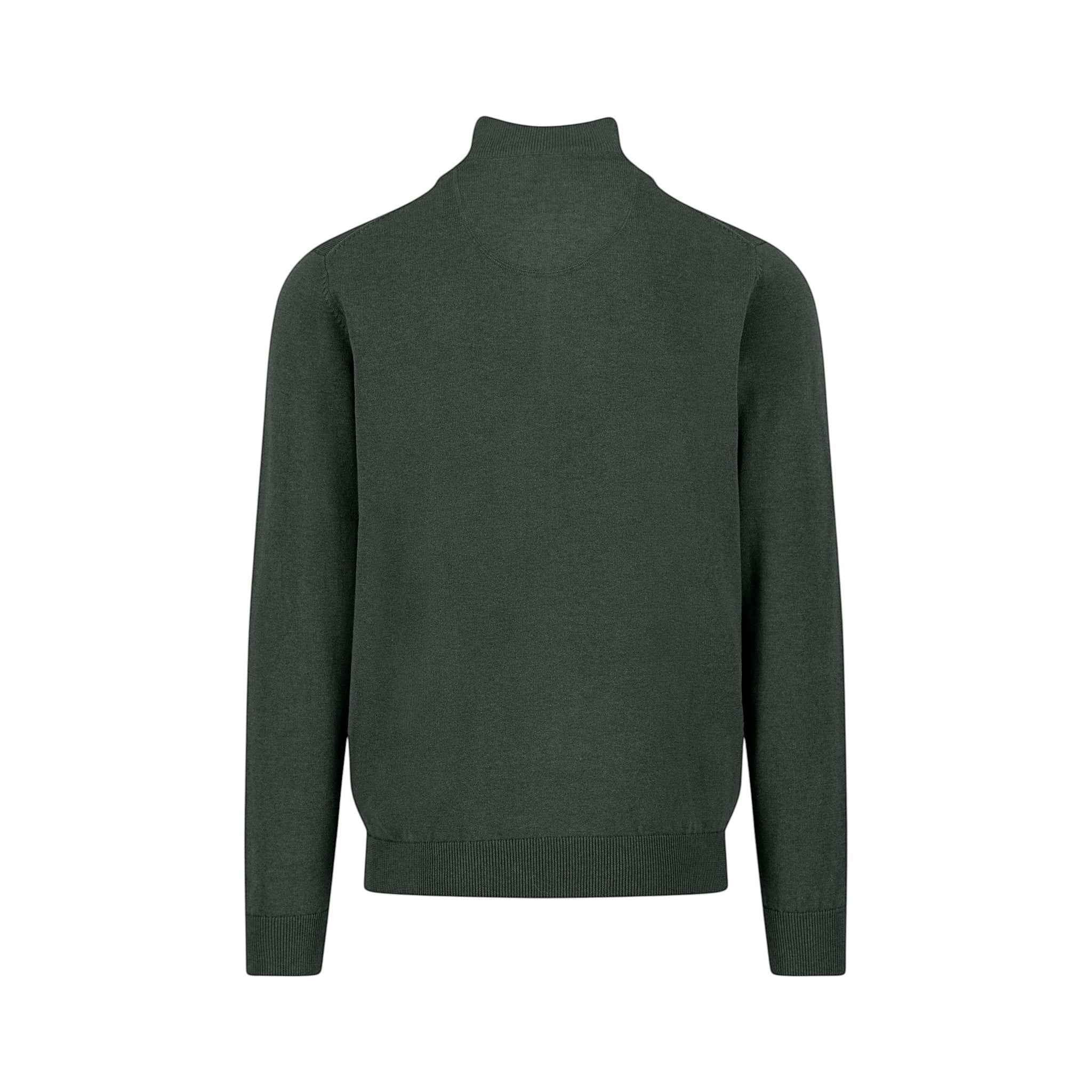 Fynch-Hatton - Mens Knitwear - Troyer-Zip, Superfine - Dark Ivy - Wildvine Clothing, Spalding, Lincolnshire