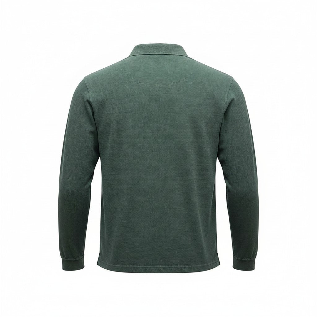 Fynch-Hatton - Mens Knitwear - Polo Longsleeve, Premium Cotton - Dark Ivy 737 - Wildvine Clothing, Spalding, Lincolnshire
