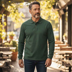 Fynch-Hatton - Mens Knitwear - Polo Longsleeve, Premium Cotton - Dark Ivy 737 - Wildvine Clothing, Spalding, Lincolnshire