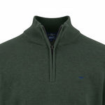 Fynch-Hatton - Mens Knitwear - Troyer-Zip, Superfine - Dark Ivy - Wildvine Clothing, Spalding, Lincolnshire
