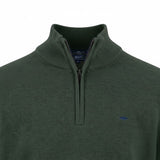 Fynch-Hatton - Mens Knitwear - Troyer-Zip, Superfine - Dark Ivy - Wildvine Clothing, Spalding, Lincolnshire