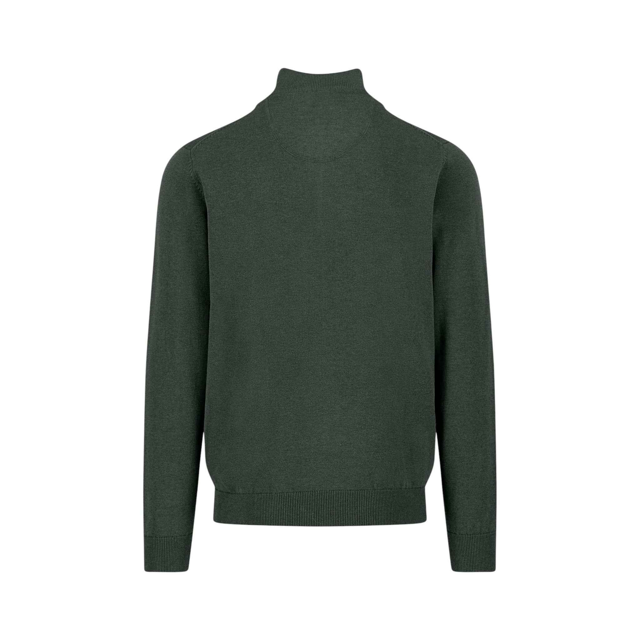 Fynch-Hatton - Mens Knitwear - Troyer-Zip, Superfine - Dark Ivy - Wildvine Clothing, Spalding, Lincolnshire