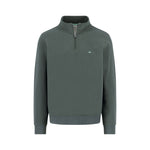 Fynch-Hatton - Mens Knitwear - Sweat Troyer-Zip - Dark Ivy - Wildvine Clothing, Spalding, Lincolnshire