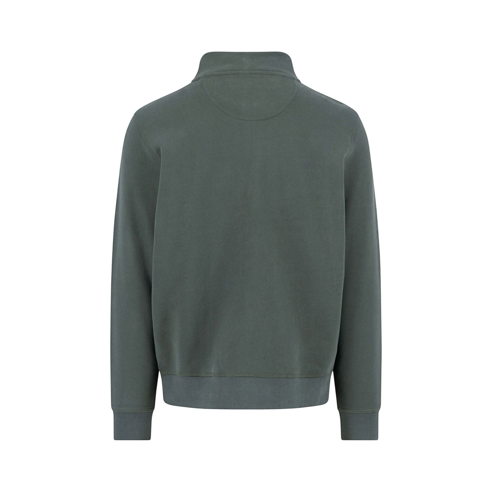 Fynch-Hatton - Mens Knitwear - Sweat Troyer-Zip - Dark Ivy - Wildvine Clothing, Spalding, Lincolnshire