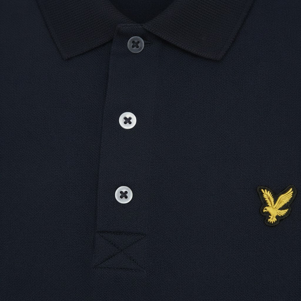 Lyle & Scott - Mens Check Panelled Polo Shirt - Dark Navy SP2470V Z271 - Wildvine Clothing, Spalding, Lincolnshire