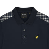 Lyle & Scott - Mens Check Panelled Polo Shirt - Dark Navy SP2470V Z271 - Wildvine Clothing, Spalding, Lincolnshire