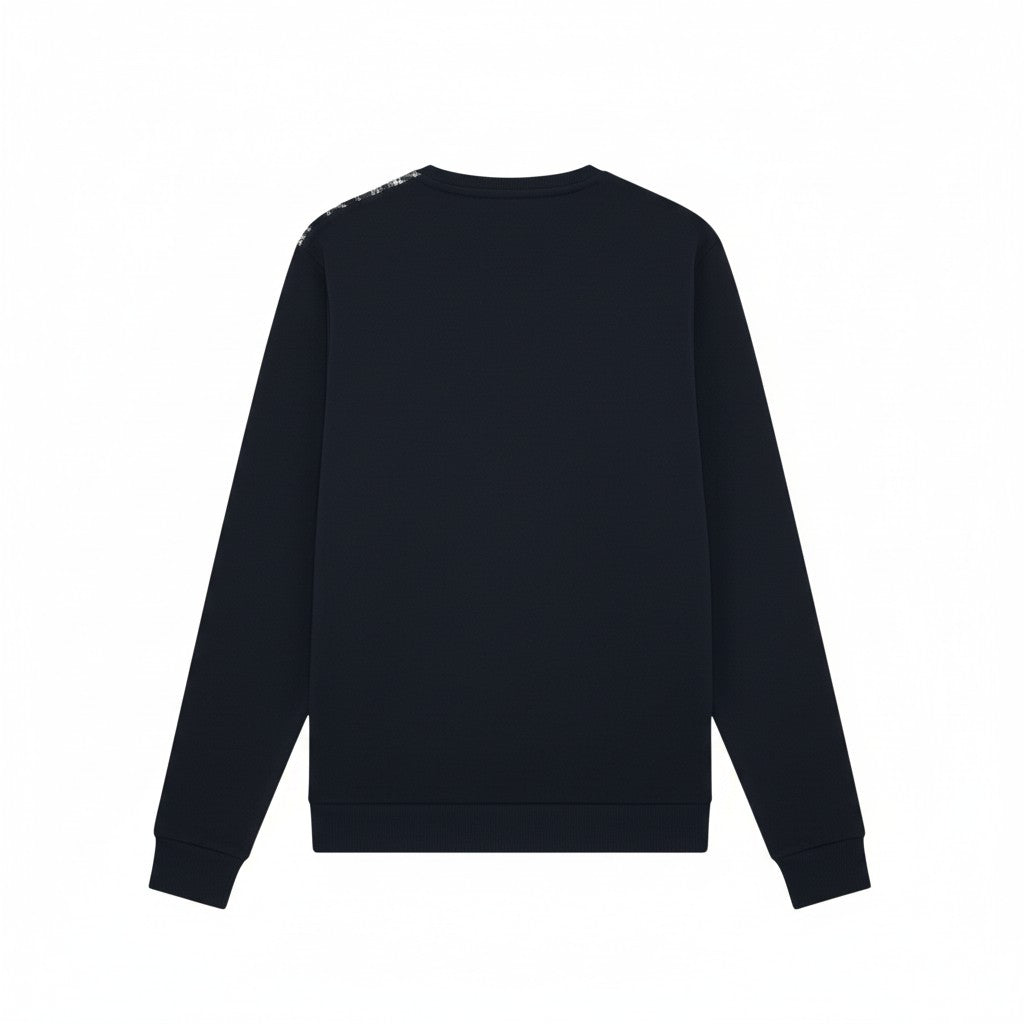 Lyle & Scott - Mens Check Panelled Crewneck Sweatshirt - Dark Navy ML2597V Z271 - Wildvine Clothing, Spalding, Lincolnshire
