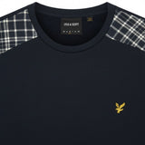 Lyle & Scott - Mens Check Panelled Crewneck Sweatshirt - Dark Navy ML2597V Z271 - Wildvine Clothing, Spalding, Lincolnshire