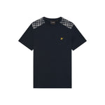 Lyle & Scott - Mens Check Panelled T-Shirt - Dark Navy TS2460V Z271 - Wildvine Clothing, Spalding, Lincolnshire