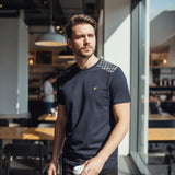 Lyle & Scott - Mens Check Panelled T-Shirt - Dark Navy TS2460V Z271 - Wildvine Clothing, Spalding, Lincolnshire