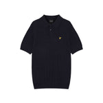 Lyle & Scott - Mens Linen Blend Short Sleeve Knitted Polo - Dark Navy Marl - Z56 KN2435V - Wildvine Clothing, Spalding, Lincolnshire