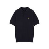 Lyle & Scott - Mens Linen Blend Short Sleeve Knitted Polo - Dark Navy Marl - Z56 KN2435V - Wildvine Clothing, Spalding, Lincolnshire