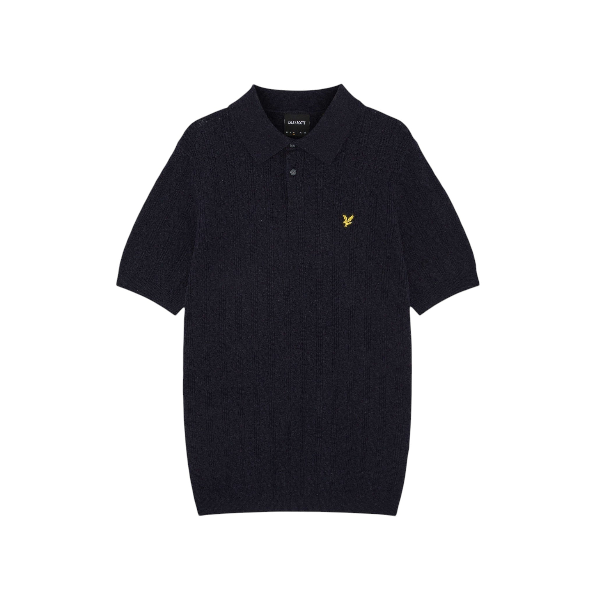 Lyle & Scott - Mens Linen Blend Short Sleeve Knitted Polo - Dark Navy Marl - Z56 KN2435V - Wildvine Clothing, Spalding, Lincolnshire
